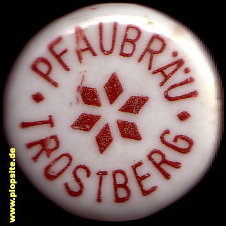 Picture of a ceramic Hutter stopper from: Pfaubräu, Trostberg, Germany
