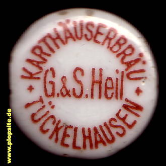 Picture of a ceramic Hutter stopper from: Karthäuserbräu G. & S. Heil, Tückelhausen, Ochsenfurt-Tückelhausen, Germany