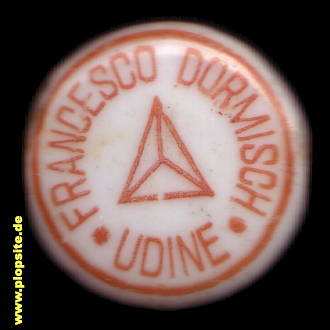 Picture of a ceramic Hutter stopper from: Fabbrica Birra Francesco Dormisch G.B.P. Snc., Udine, Videm, Weiden, Italy