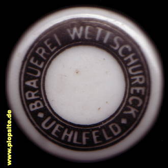 Picture of a ceramic Hutter stopper from: Brauerei Wettschureck  , Uehlfeld, Germany