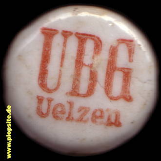 Picture of a ceramic Hutter stopper from: Brauereigesellschaft  , Uelzen, Germany