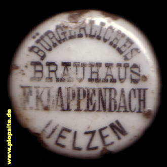 Picture of a ceramic Hutter stopper from: Bürgerliches Brauhaus F. Klappenbach , Uelzen, Germany
