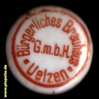 Picture of a ceramic Hutter stopper from: Bürgerliches Brauhaus GmbH, Uelzen, Germany