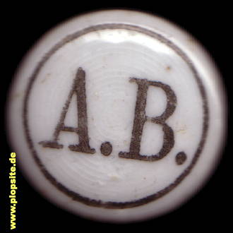 Picture of a ceramic Hutter stopper from: AB,  DE, unbekannt, Germany