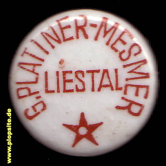 Picture of a ceramic Hutter stopper from: Liestal Platiner Mesmer,  CH, unbekannt, Switzerland