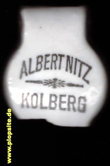 Picture of a ceramic Hutter stopper from: Albert Nitz, Kolberg,  PL, unbekannt, Poland