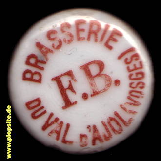 Picture of a ceramic Hutter stopper from: Brasserie de la Gerbe d'Or, 