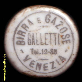 Bügelverschluss aus: Birra e Gazose Galletti, Venezia, Venedig, Italien