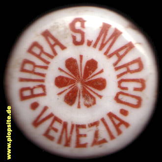 Picture of a ceramic Hutter stopper from: Società Birra San Marco, Venezia, Venedig, Italy