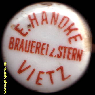 Bügelverschluss aus: Brauerei zum Stern Handke, Vietz, Witnica, Polen