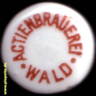 Picture of a ceramic Hutter stopper from: Actienbrauerei, Wald, Switzerland