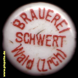 Picture of a ceramic Hutter stopper from: Brauerei zum Schwert, Wald, Switzerland