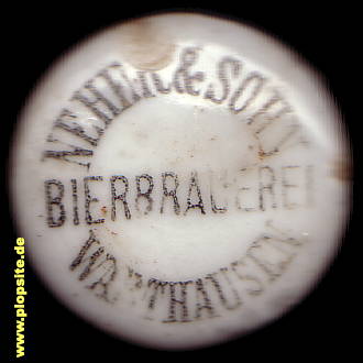 Picture of a ceramic Hutter stopper from: Bierbrauerei Neher & Sohn, Warthausen, Germany