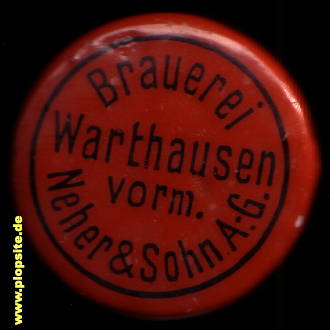 Picture of a ceramic Hutter stopper from: Brauerie, vormals Neher & Sohn AG, Warthausen, Germany