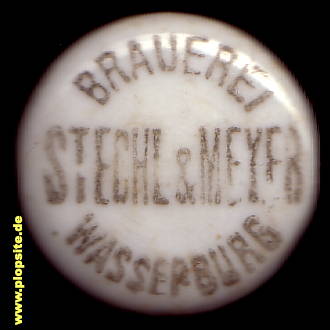 Picture of a ceramic Hutter stopper from: Brauerei Stechl & Meyer, Wasserburg / Inn, Germany
