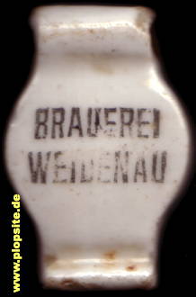 Picture of a ceramic Hutter stopper from: Brauerei, Weidenau, Vidnava, Czech Republic