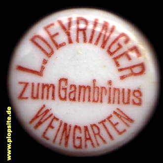 Bügelverschluss aus: Brauerei zum Gambrinus, Leonhard Deyringer, Weingarten / Württemberg, Deutschland