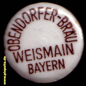 Picture of a ceramic Hutter stopper from: Obendorfer Bräu, Weismain, Germany