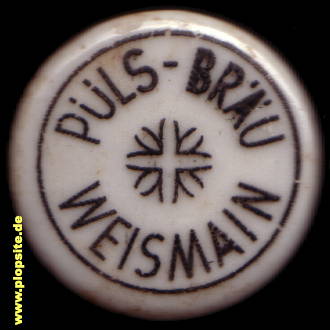 Picture of a ceramic Hutter stopper from: Püls Bräu, Weismain, Germany