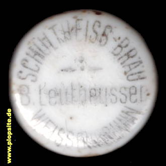 Picture of a ceramic Hutter stopper from: Schultheiss Bräu, B. Leutheusser, Wießenbrunn, Germany