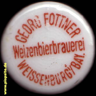 Picture of a ceramic Hutter stopper from: Weizenbierbrauerei Fottner, Weißenburg, Weißenburg i.Bay., Germany
