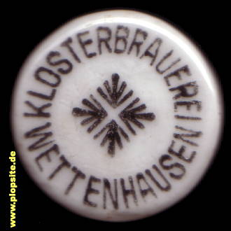 Picture of a ceramic Hutter stopper from: Klosterbrauerei, Wettelsheim, Treuchtlingen-Wettelsheim, Germany