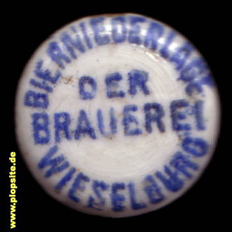 Picture of a ceramic Hutter stopper from: Bierniederlage der Brauerei, Wieselburg, Wieselburg / Erlauf, Austria