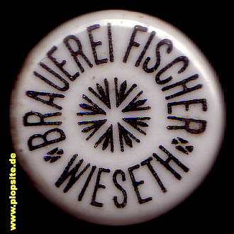 Picture of a ceramic Hutter stopper from: Brauerei Fischer, Wieseth, Germany