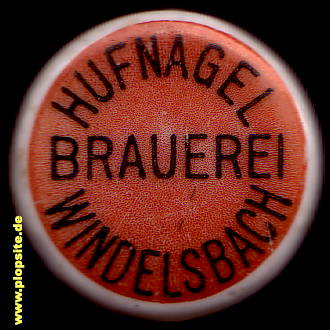 Picture of a ceramic Hutter stopper from: Brauerei Hufnagel, Windelsbach, Germany