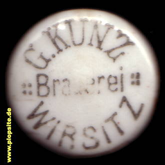 Bügelverschluss aus: Brauerei Gustav Kunz, Wirsitz, Wyrzysk, Polen