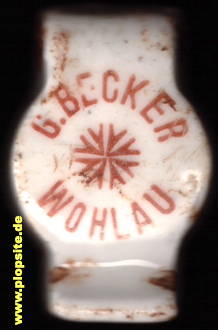 Picture of a ceramic Hutter stopper from: Brauerei G. Becker, Wohlau, Wołów, Poland