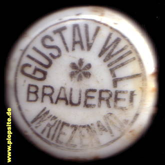 Bügelverschluss aus: Brauerei Gustav Will, Wriezen, Wrietzen, Deutschland