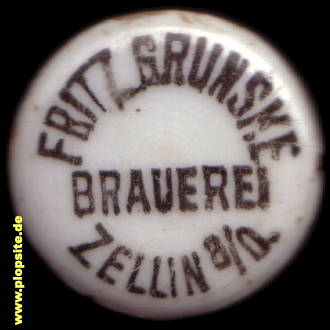 Bügelverschluss aus: Brauerei Fritz Grunske, Zellin, Czelin, Sellin, Polen