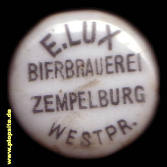 Bügelverschluss aus: Bierbrauerei und Mälzerei E. Lux, Zempelburg, Sępólno Krajeńskie, Polen