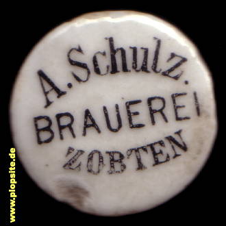 Picture of a ceramic Hutter stopper from: Brauerei A. Schulz, Zobten, Ślęża, Sobótka, Zobtenberg, Poland