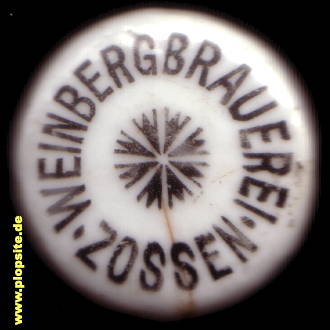 Picture of a ceramic Hutter stopper from: Weinbergbrauerei, Zossen, Sosny, Germany